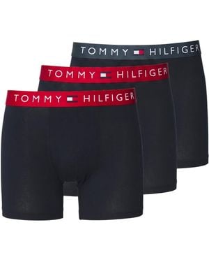 Tommy Hilfiger Underwear 3Pack Th Original Logo Waistband Trunks Soft Boxer - Blue