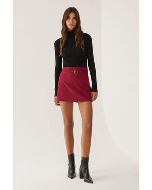 Hiccup Belted Mini Skirt - Red
