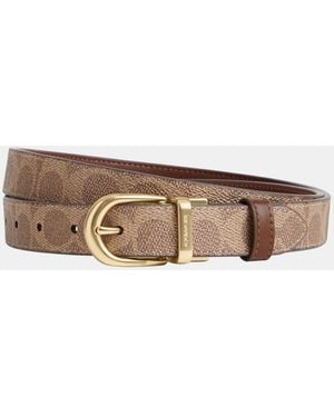 COACH 25Mm Classic Signature Pvc Belt - Brown