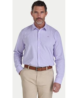 Raging Bull Long Sleeve Classic Stripe Shirt - Purple