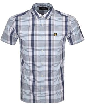 Lyle & Scott Short Sleeve Deck Chequered Shirt Cotton - Blue