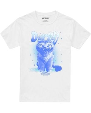K-Pop Demon Hunters Adult Derpy Tiger Airbrush T-Shirt - Blue