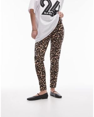 TOPSHOP Leopard Print Legging - Brown