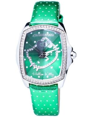 Chronotech Green Leather Watch