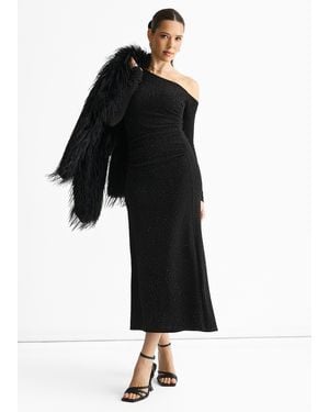 Gini London Hot Fix Studded Jersey Midi Dress - Black