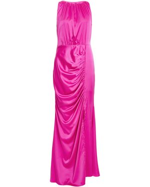 Quiz Satin Ruched Maxi Dress - Pink