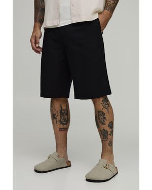 BoohooMAN Baggy Fit Half & Waist Cargo Shorts - Black