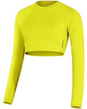 Speedo Slim-Fit Raglan Crop-Top Met Logo Voor - Geel