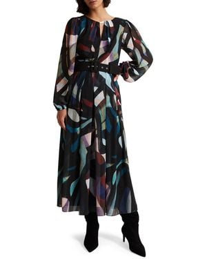 Phase Eight Sky Abstract Print Dress - Black