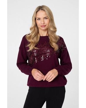 Izabel London Sequinned Detail Relaxed Jumper - Red