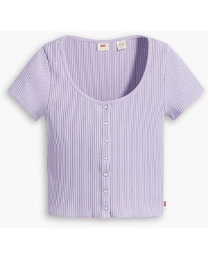 Levi's Levi's Rose Short Sleeve Britt Snap Front T-Shirt - Purple