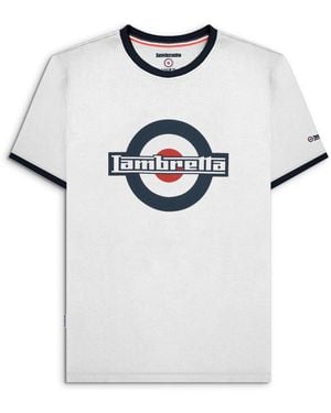 Lambretta Adults Tshirt Ringer Tee Textile - White