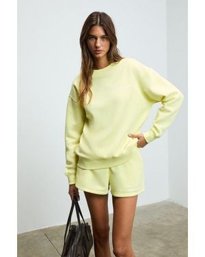 Grimelange Oversized Crew Neck Sweatshirt - Yellow