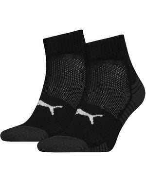 PUMA Sport 2 Pack Cushioned Quarter Sock - Black