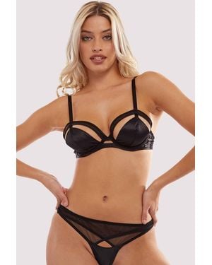 Playful Promises Charlie Cut-Out Plunge Bra - Black