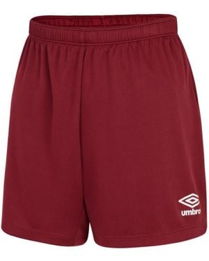 Umbro Ladies Club Logo Shorts (New Claret) - Red