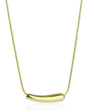 The Jewellery Stockroom Plated Pvd Waterproof Stainless Steel Tube & Chain Everyday Necklace - Metallic