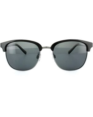 Polaroid Round Dark Ruthenium Polarized Sunglasses Metal - Grey