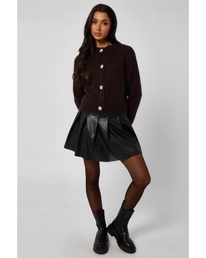 Urban Bliss Cropped Soft Knit Cardigan - Black