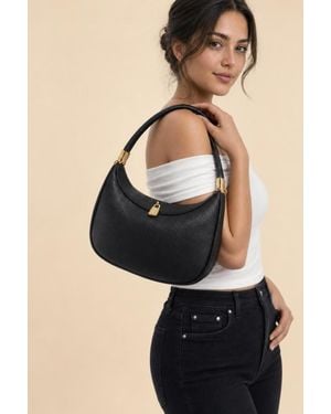 SVNX Crescent Padlock Shoulder Bag - Black