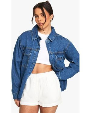 Boohoo Oversized Denim Shirt - Blue