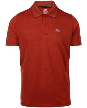 Trespass Mckay Active Polo Shirt (Burnt Sienna Marl) - Red