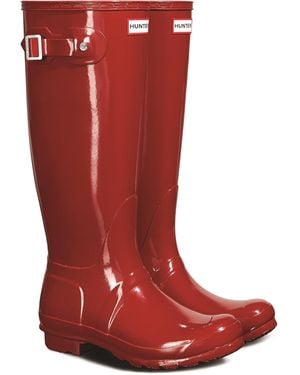 HUNTER Gloss Wft1000rgl-mlr Original Tall Wellington Boots - Red