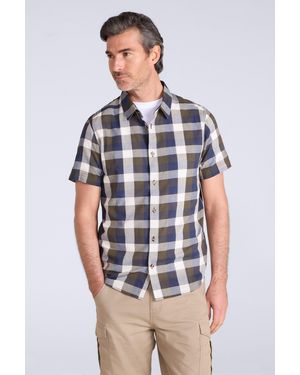 Mountain Warehouse 'Weekender' Short Sleeve Shirt 100% Cotton Lightweight Breathable Top - Green