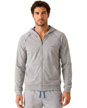 BOSS Cotton Zip-Up Hoodie 50515313 - Grey