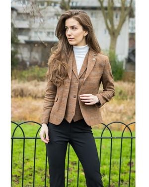 TruClothing Oak 2 Piece Set Tweed Blazer Waistcoat - Green