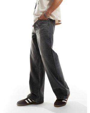 ASOS Wide Hem Baggy Jeans - Grey