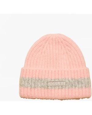 Joules Popley Stripe Beanie - Pink