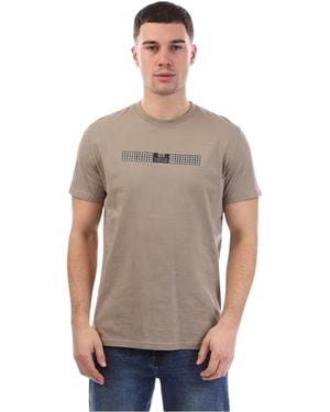 Weekend Offender Shareck Checked Regular T-Shirt Cotton - Grey