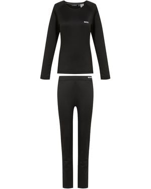 Regatta Ladies Plain Thermal Base Layer Set - Black