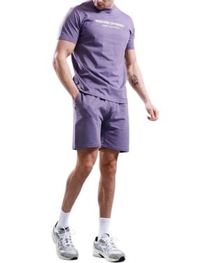 Weekend Offender Shorts Chino Miller Summer Half Trousers Casual Cotton Bottom - Purple