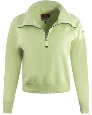 Parajumpers Stand Tisane Half-Zip Crop Sweatshirt Cotton - Green
