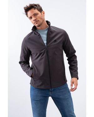 TOMMY LIFE Solid Scuba Zip-Front Jacket - Blue