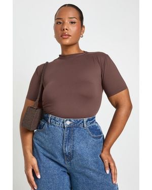Boohoo Plus Second Skin Crew Neck Everyday Tee - Blue