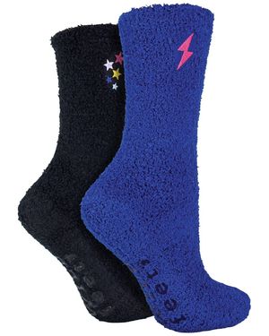 Wildfeet 2-Pack Gezellige Lounge Sokken Voor Slaap - Blauw