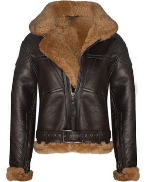 Infinity Leather Raf Sheepskin Flying Jacket-Albany - Black