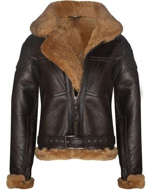 Infinity Leather Raf Sheepskin Flying Jacket-Albany - Black