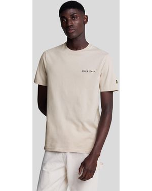 Lyle & Scott Embroidered T-Shirt Cotton - Natural