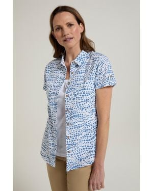 Mountain Warehouse 'Coconut' Shirt Cotton Breathable Everyday Summer Top - Blue