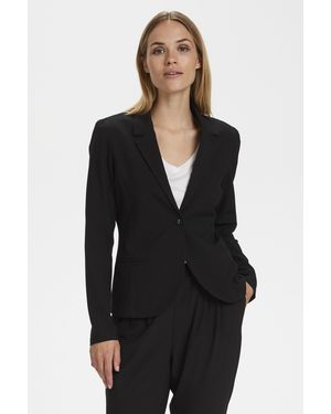 Kaffe Jillian Long Sleeve Regular Fit Blazer - Black
