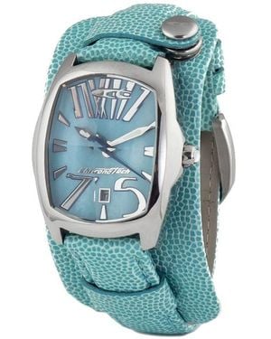Chronotech Blue Leather Watch