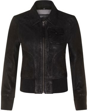 Infinity Leather Ma-1 Varsity Bomber Jacket-Modbury - Black