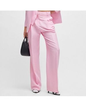 HUGO Dames Havira Relaxed-fit Broek In Roze
