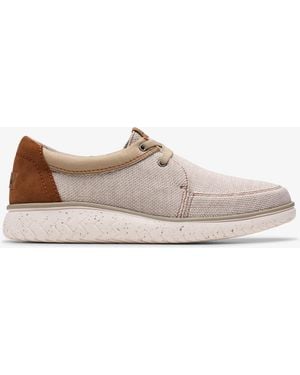 Clarks Relaxlite Lace Sand Textile Shoes - Natural