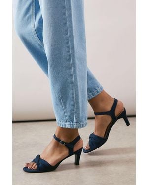 Good for the Sole Wide Fit Trisha Two Part Heeled Sandals - Blue