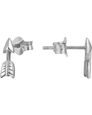 The Jewellery Stockroom Sterling Small Arrow Stud Earrings - Metallic